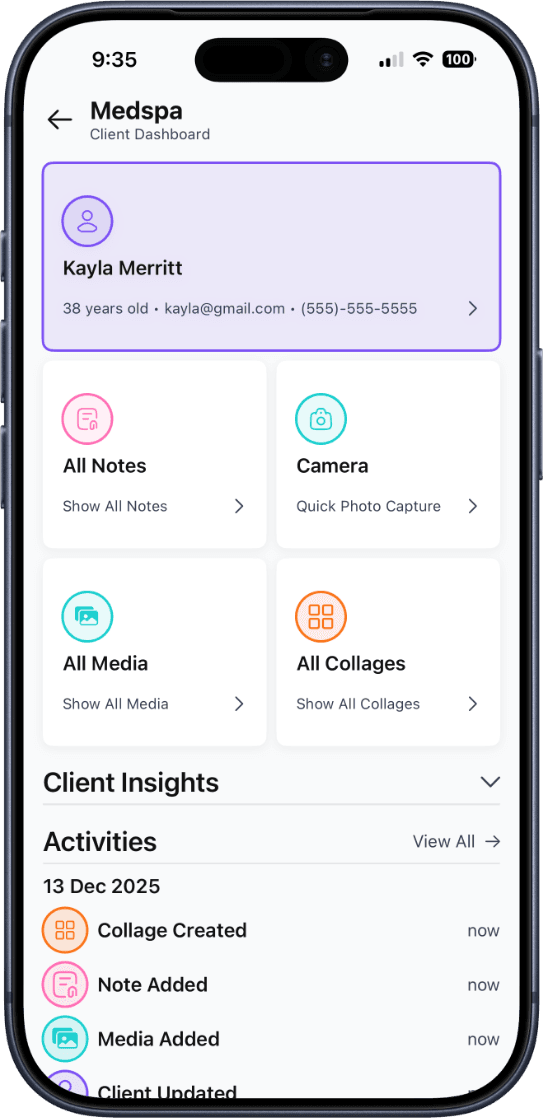 Everything for one client - all in one view.